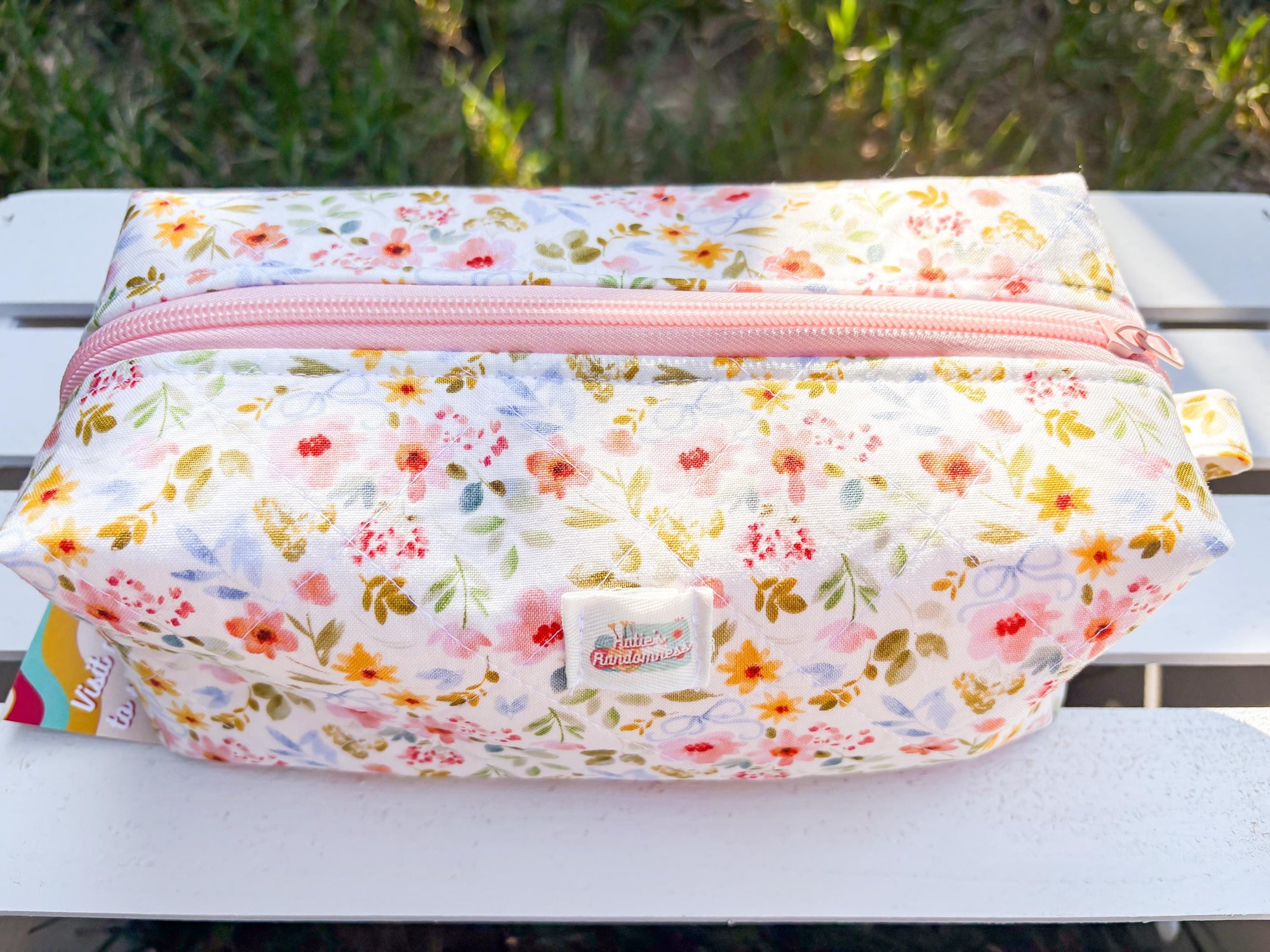 Coquette Florals Quilted Boxy Pouch with Zipper