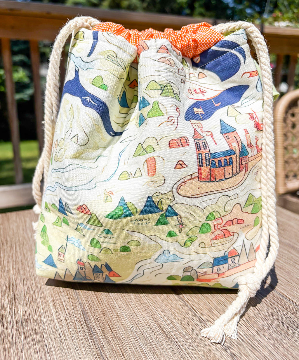 Stitch Quest Q3- Map to the Dragon’s Den Project Bag with Pocket