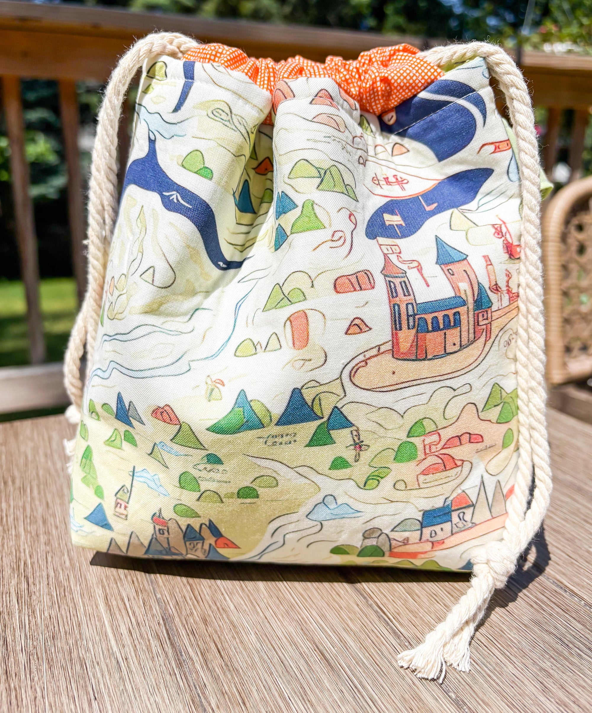 Stitch Quest Q3- Map to the Dragon’s Den Project Bag with Pocket