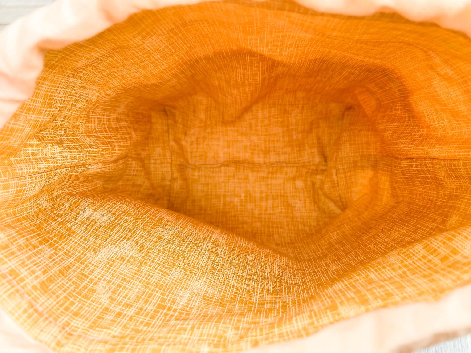 Stripey Drawstring Project Bag with Pocket