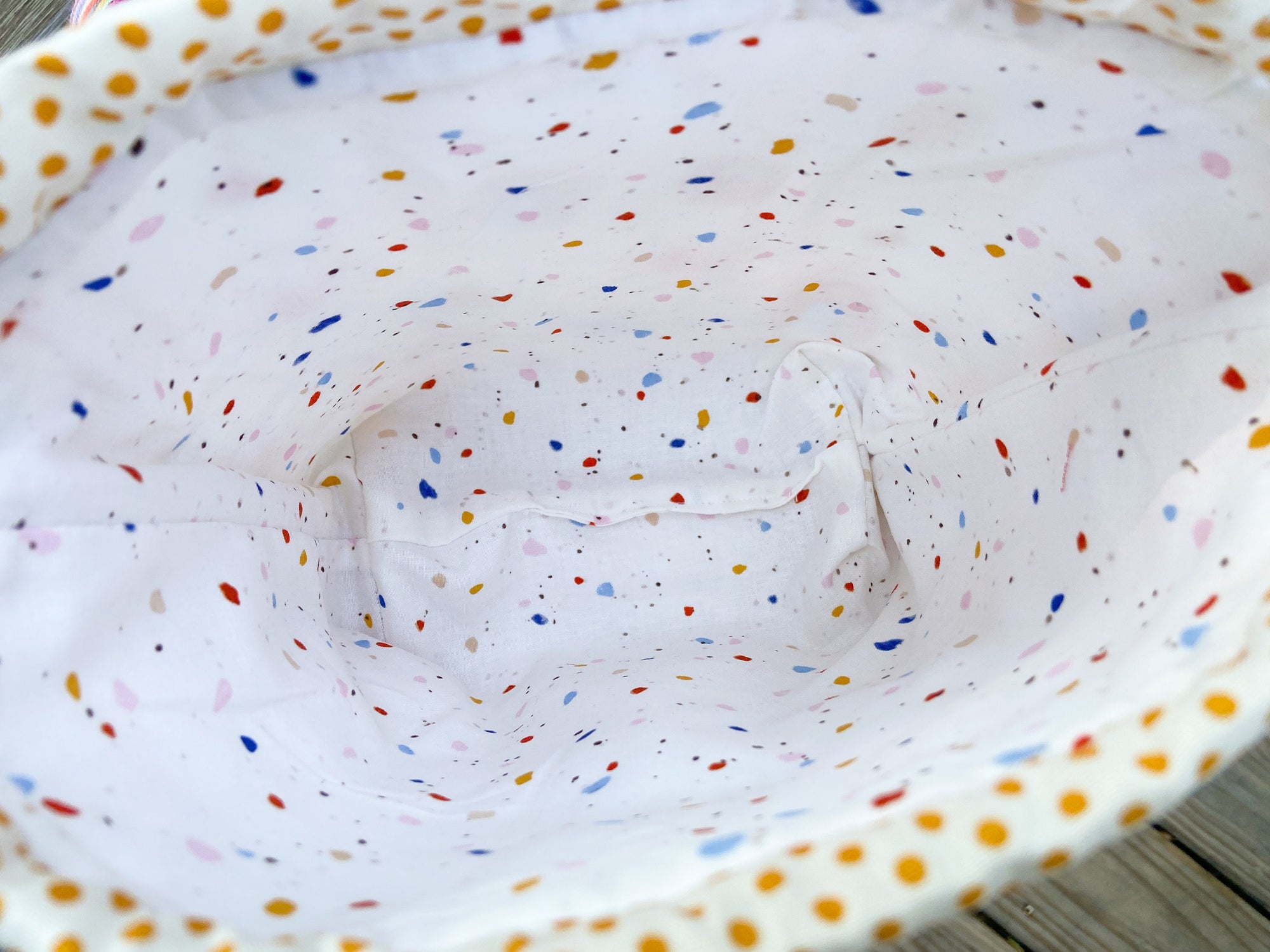 The Happy Drawstring Project Bag with Pocket