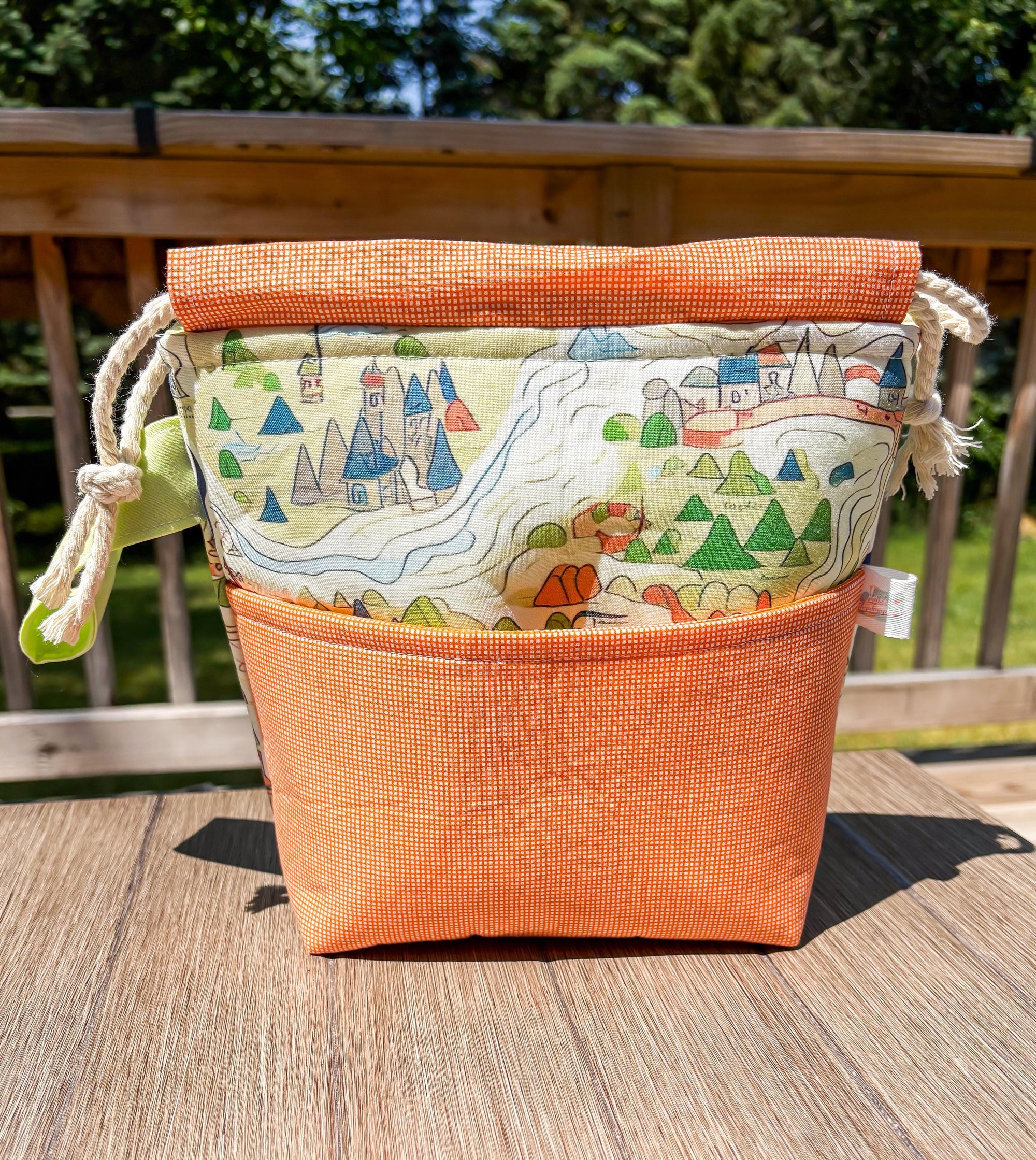 Stitch Quest Q3- Map to the Dragon’s Den Project Bag with Pocket