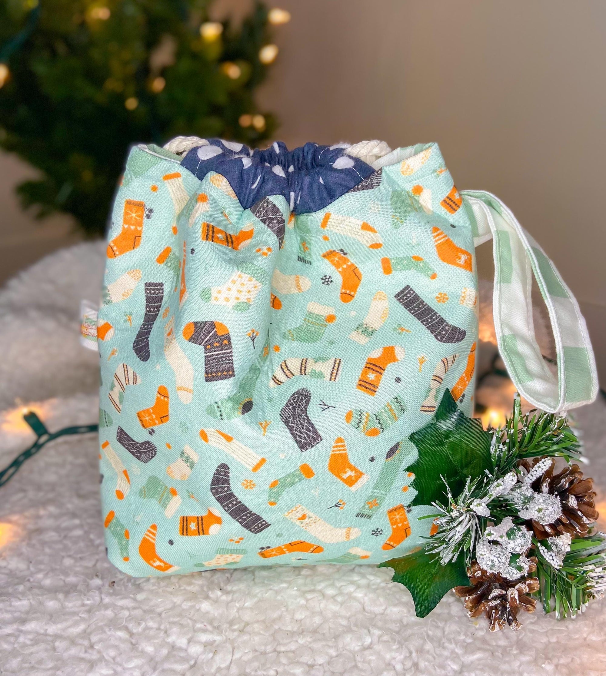 Cozy Toes Project Bag with Pocket