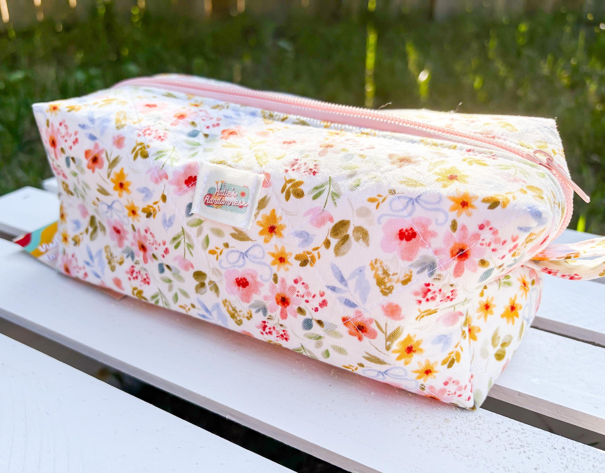 Coquette Florals Quilted Boxy Pouch with Zipper